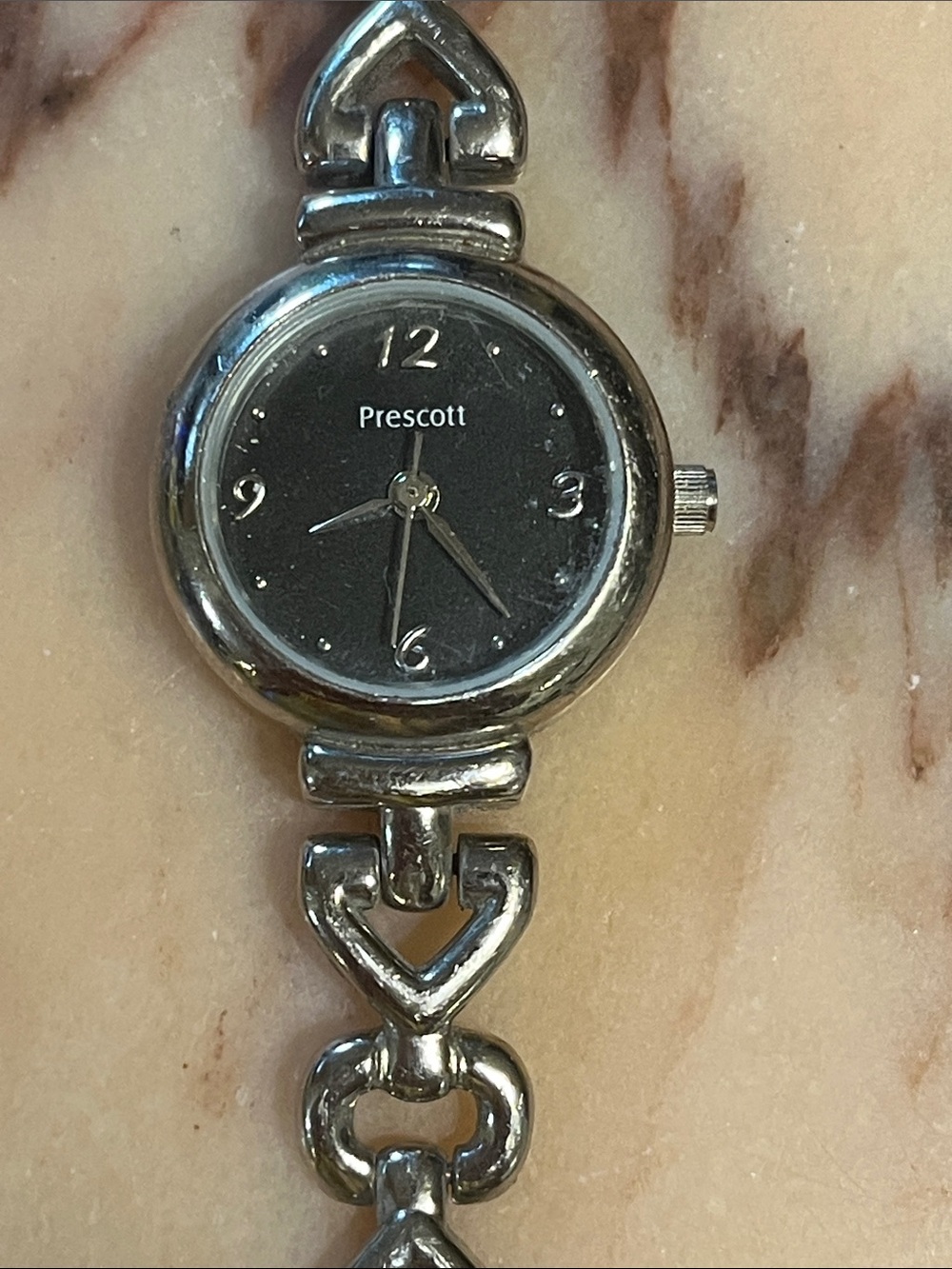 Prescott Women's Silver Link Bracelet Watch - Black Dial - Picture 1 of 3